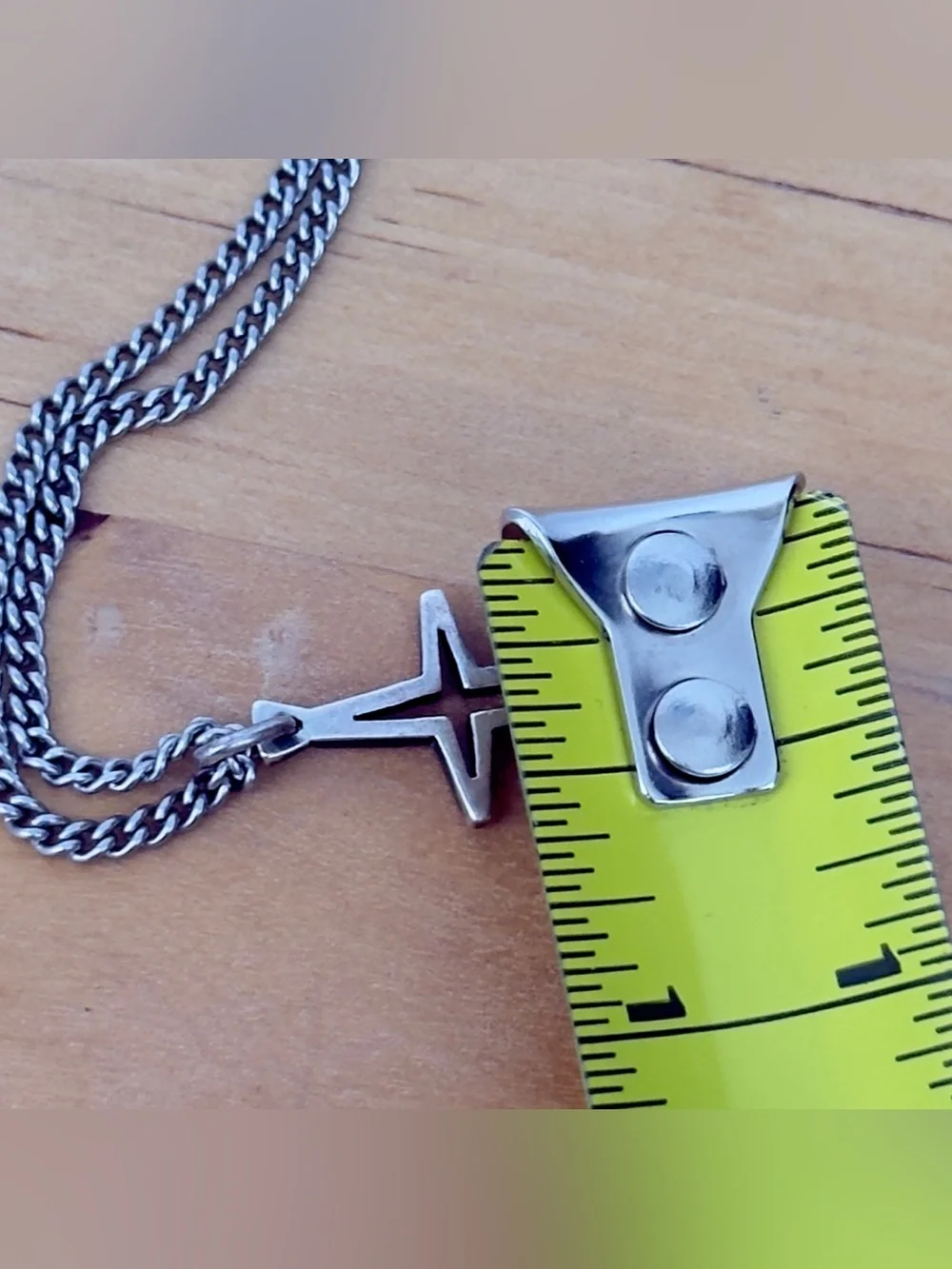 Vintage Retired James Avery Silver North Star Cross Charm Pendant Necklace